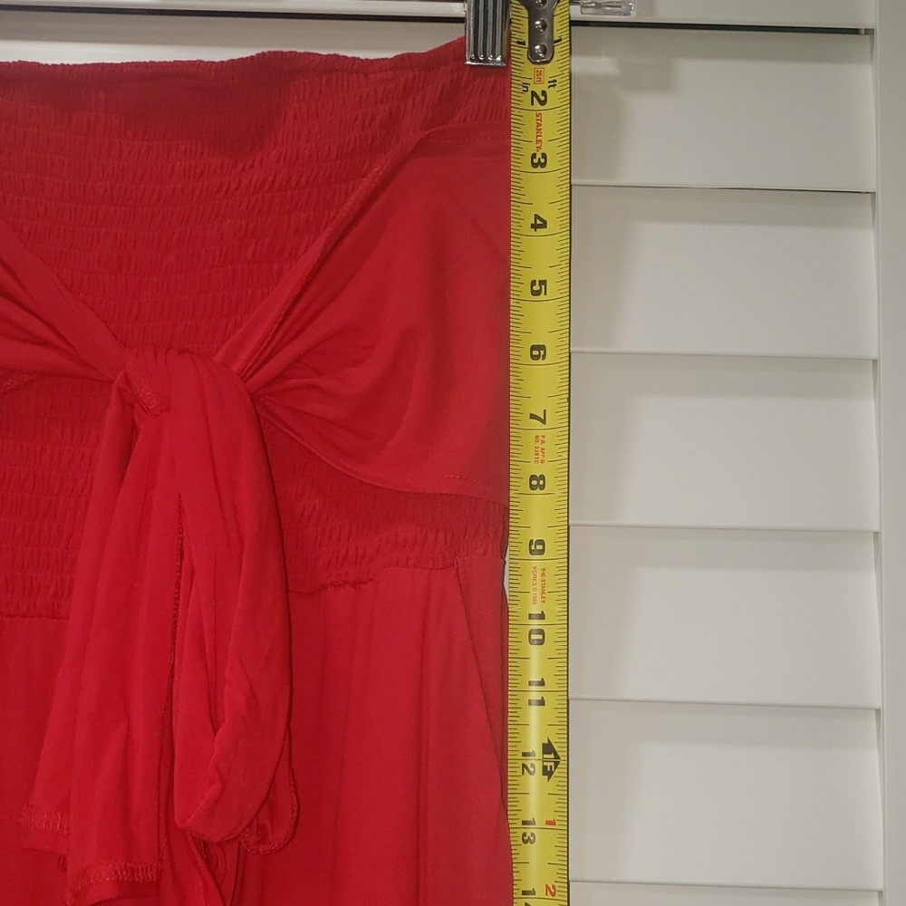 VENUS Red Strapless Jumpsuit - Picture 12 of 14